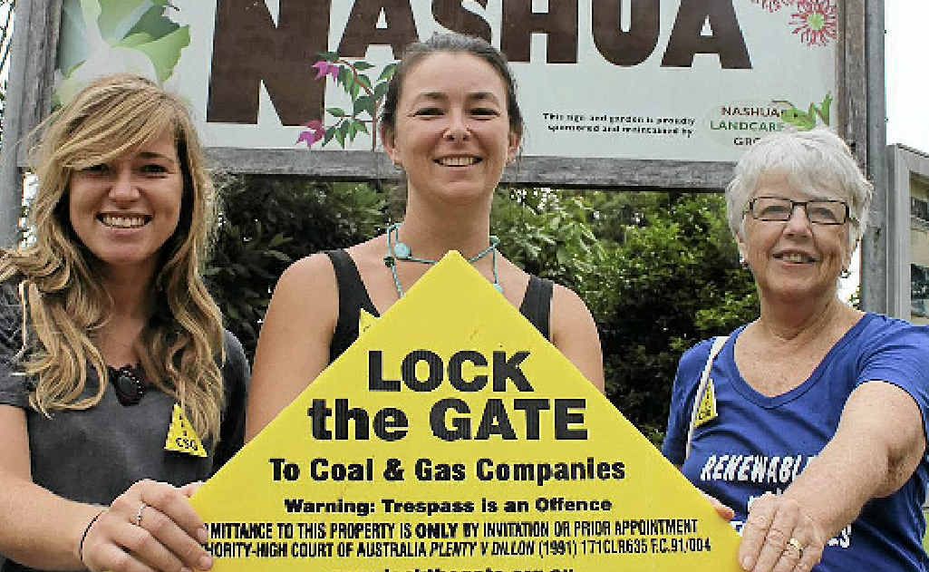 TEAM PLAYERS: Gasfield-free communities’ coordinators Amelia Hicks from Tintenbar, Knockrow and Teven, Jess Gilmore from Brooklet, Fernleigh and Newrybar, and Carmel Bennett from Nashua. TEAM PLAYERS: Gasfield-free communities’ coordinators Amelia Hicks from Tintenbar, Knockrow and Teven, Jess Gilmore from Brooklet, Fernleigh and Newrybar, and Carmel Bennett from Nashua.